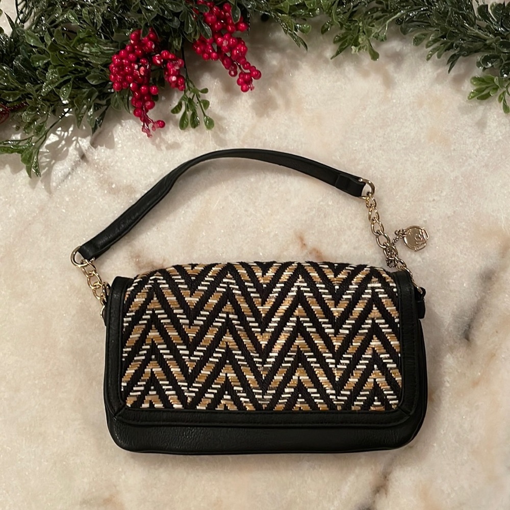 Woven chevron stitched purse